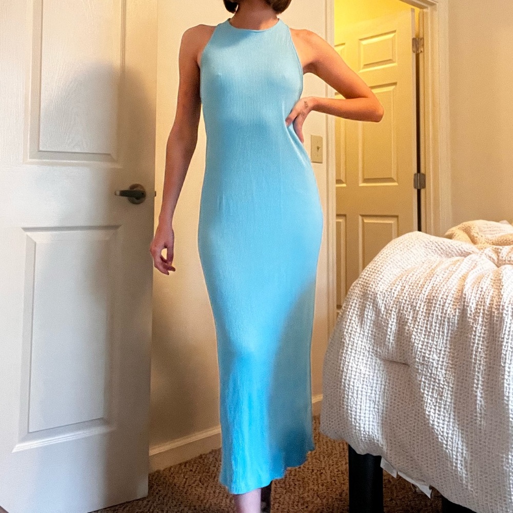 blue H&M midi dress